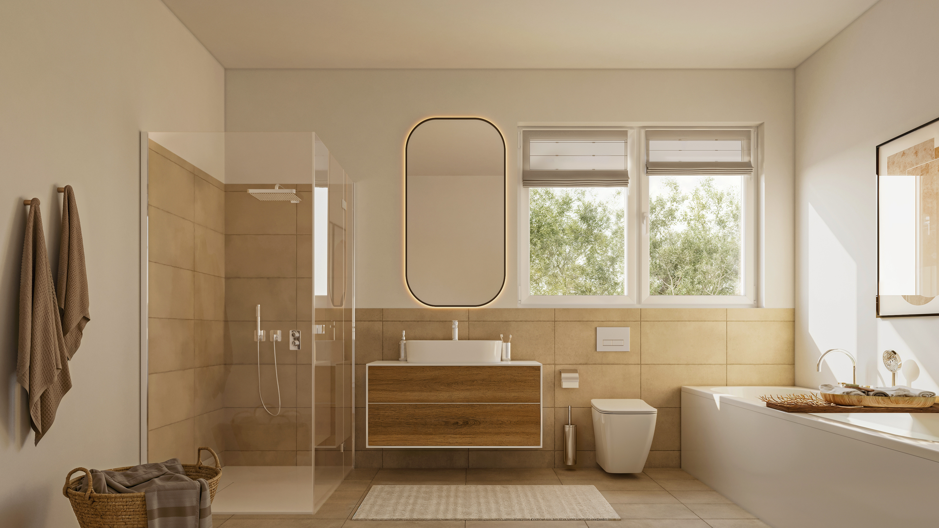 Modernes Badezimmer mit hochwertiger Ausstattung in Schönbrunner 4